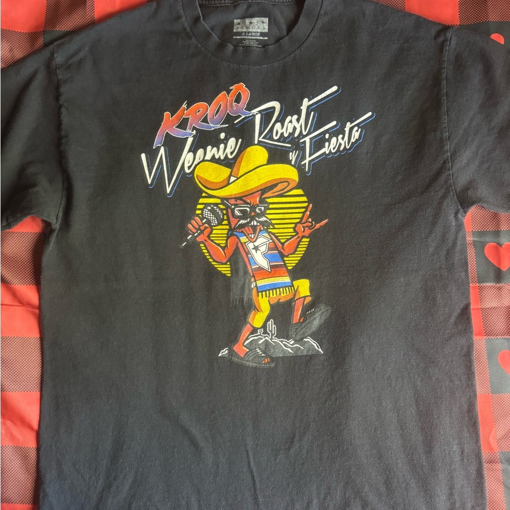 PreLoved Mens KROQ Weenie Roast 2015 Music Festival Black T Shirt Size XL